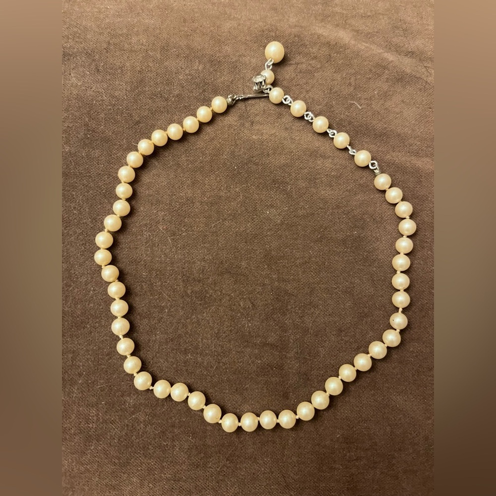 Vintage Pearl Rhinestone Choker Necklace